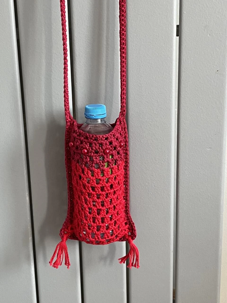Sac bag Tasche bolsa tas mála borsa Bandoulière 1 m 40 18 x 13 cm Coton Rouge Bo